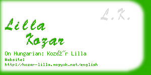 lilla kozar business card